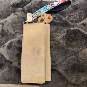 Kipling NWT Beige Wallet with Colorful Strap